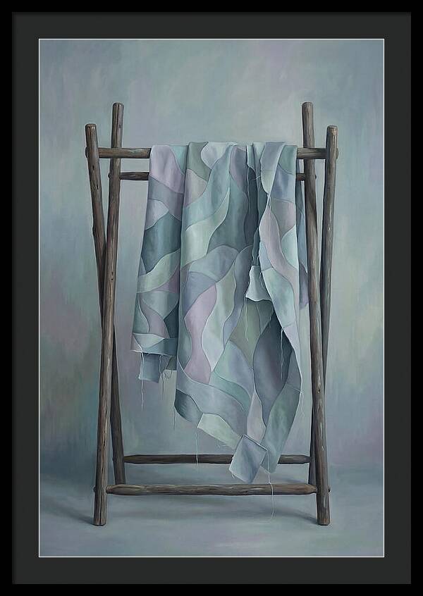 Old Quilting Frame With Patchwork