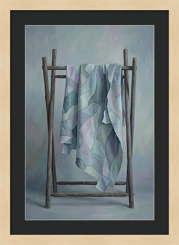Old Quilting Frame With Patchwork