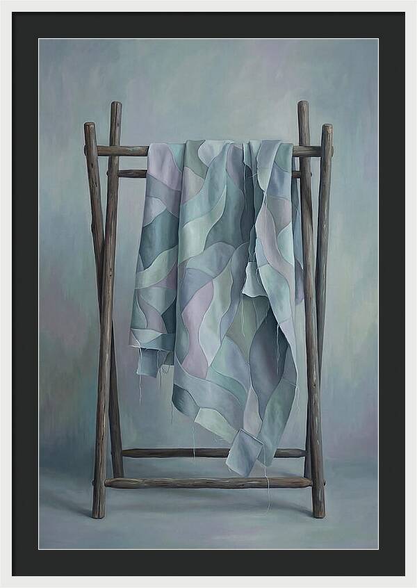 Old Quilting Frame With Patchwork