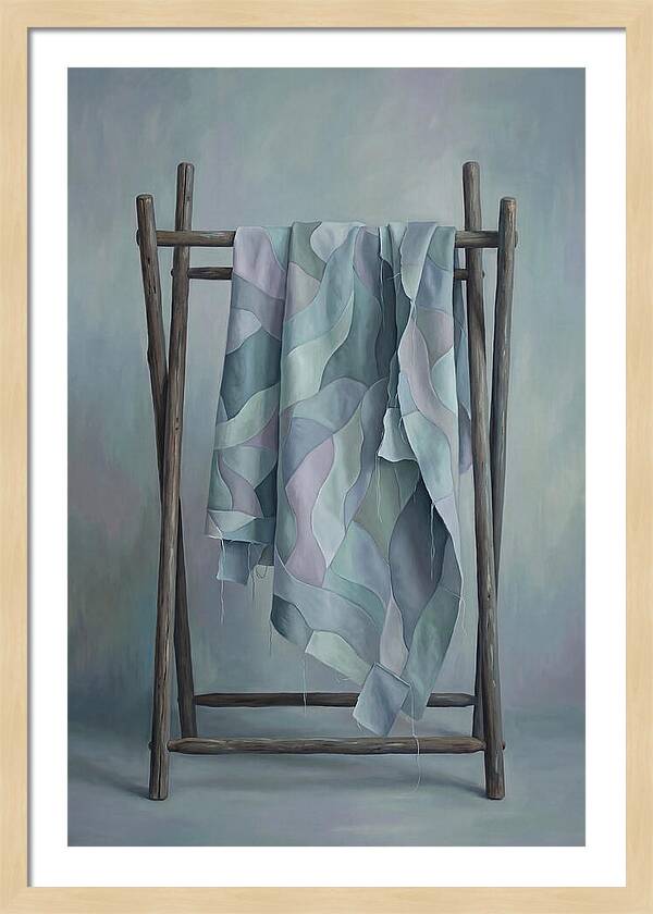 Old Quilting Frame With Patchwork