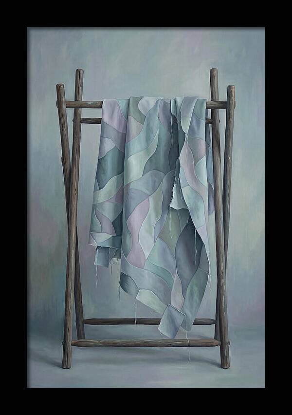 Old Quilting Frame With Patchwork