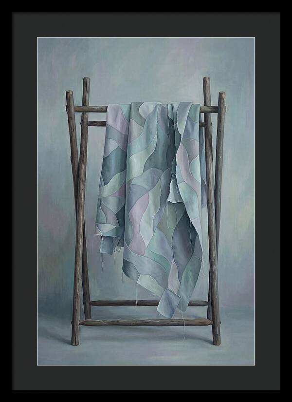 Old Quilting Frame With Patchwork