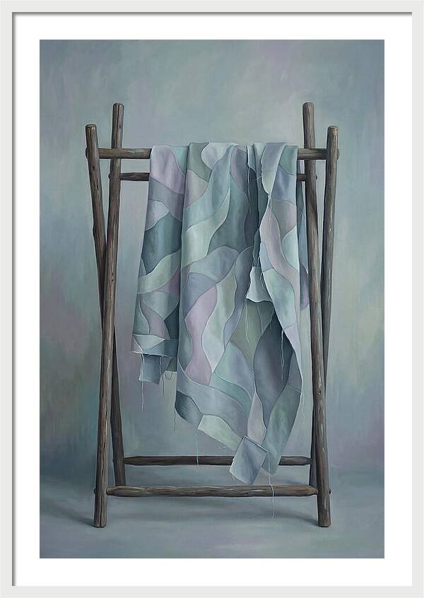 Old Quilting Frame With Patchwork