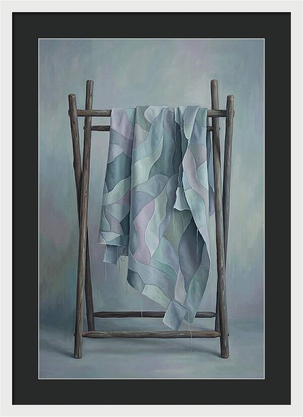 Old Quilting Frame With Patchwork