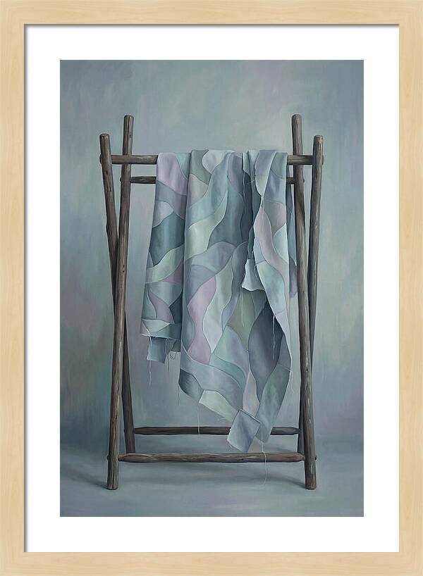Old Quilting Frame With Patchwork