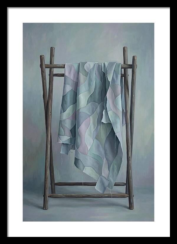Old Quilting Frame With Patchwork