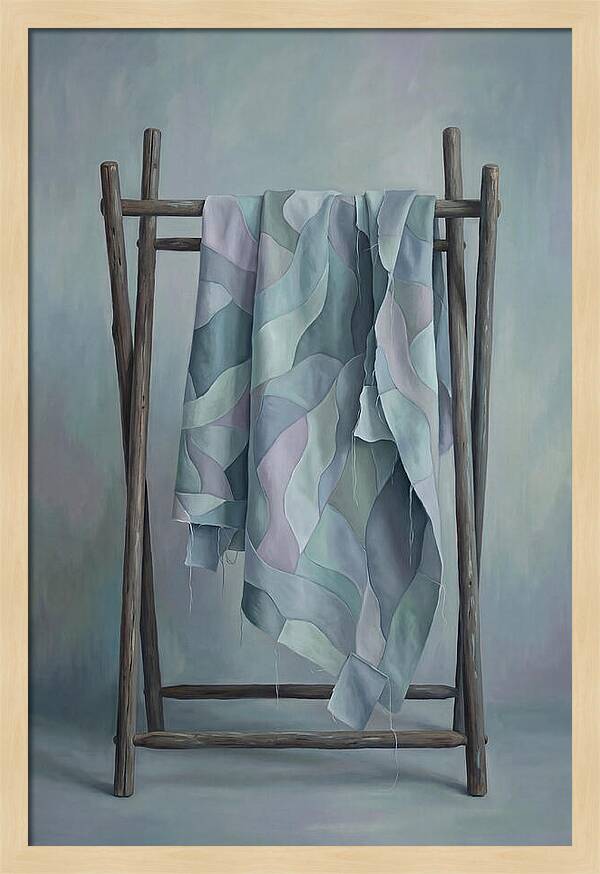 Old Quilting Frame With Patchwork