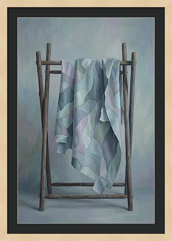 Old Quilting Frame With Patchwork