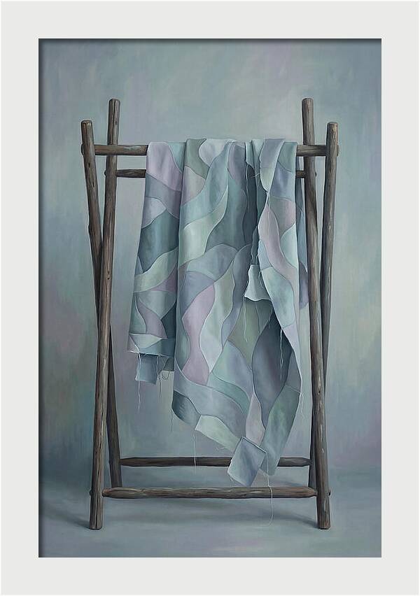 Old Quilting Frame With Patchwork