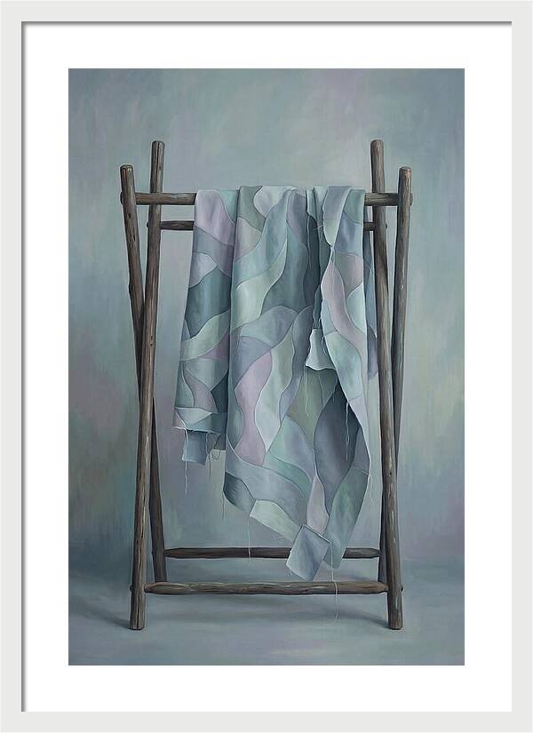 Old Quilting Frame With Patchwork