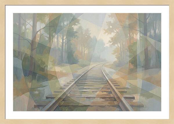 Old Railway Tracks In Fog