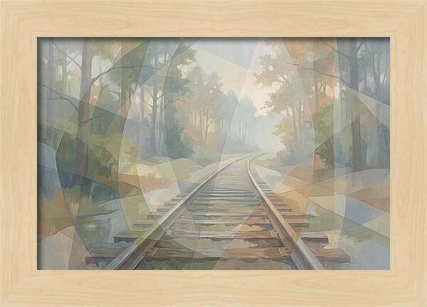 Old Railway Tracks In Fog