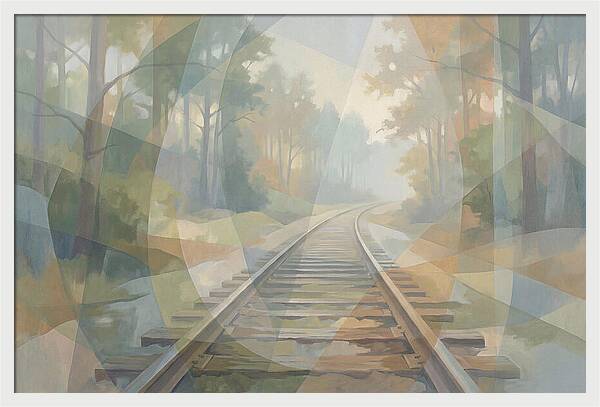 Old Railway Tracks In Fog