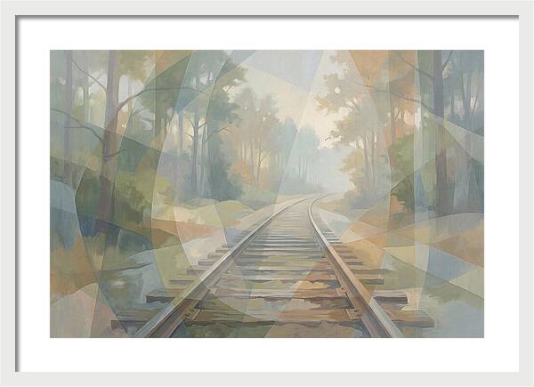 Old Railway Tracks In Fog