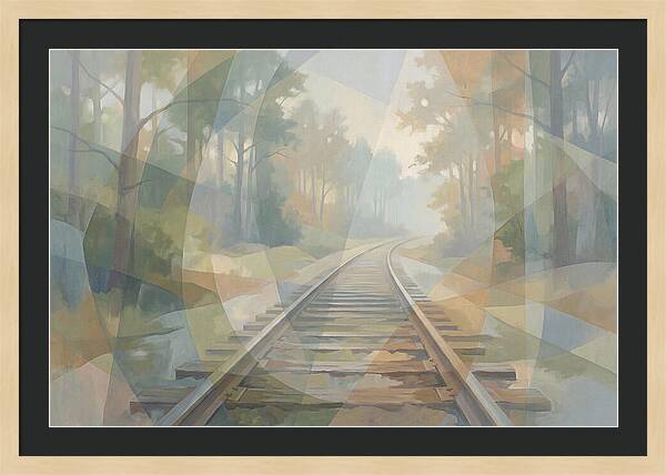 Old Railway Tracks In Fog