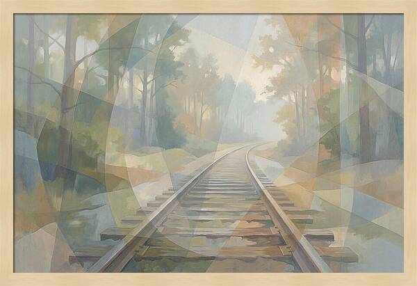 Old Railway Tracks In Fog