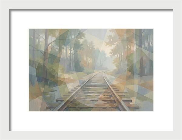 Old Railway Tracks In Fog