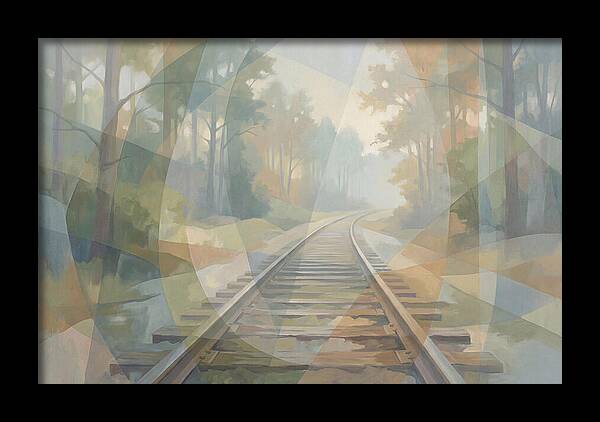 Old Railway Tracks In Fog