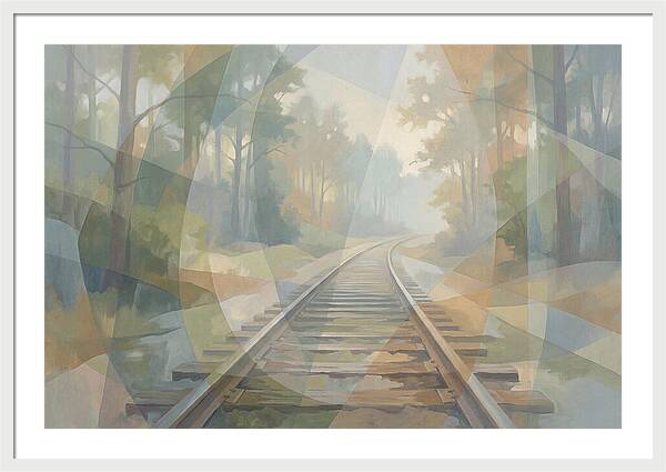 Old Railway Tracks In Fog