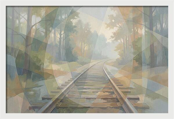 Old Railway Tracks In Fog