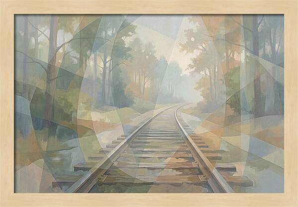 Old Railway Tracks In Fog