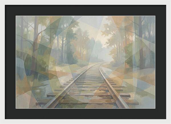 Old Railway Tracks In Fog