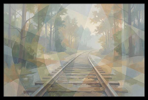 Old Railway Tracks In Fog