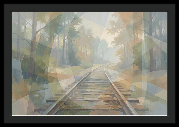Old Railway Tracks In Fog