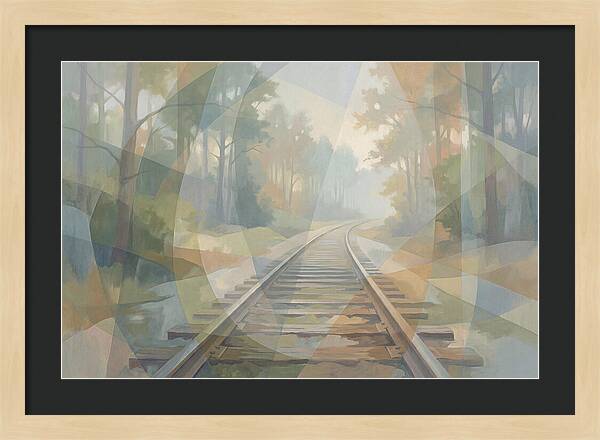 Old Railway Tracks In Fog