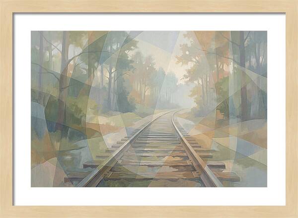 Old Railway Tracks In Fog