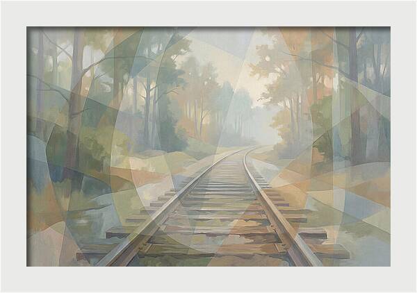 Old Railway Tracks In Fog
