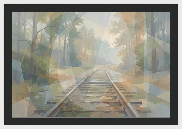 Old Railway Tracks In Fog
