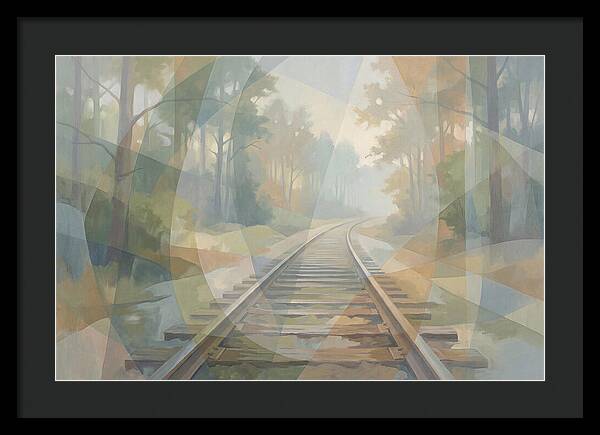 Old Railway Tracks In Fog