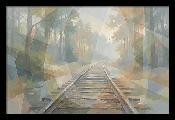 Old Railway Tracks In Fog