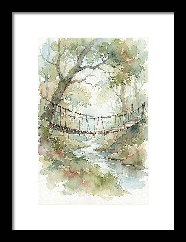 Old Rope Bridge Over Country Creek