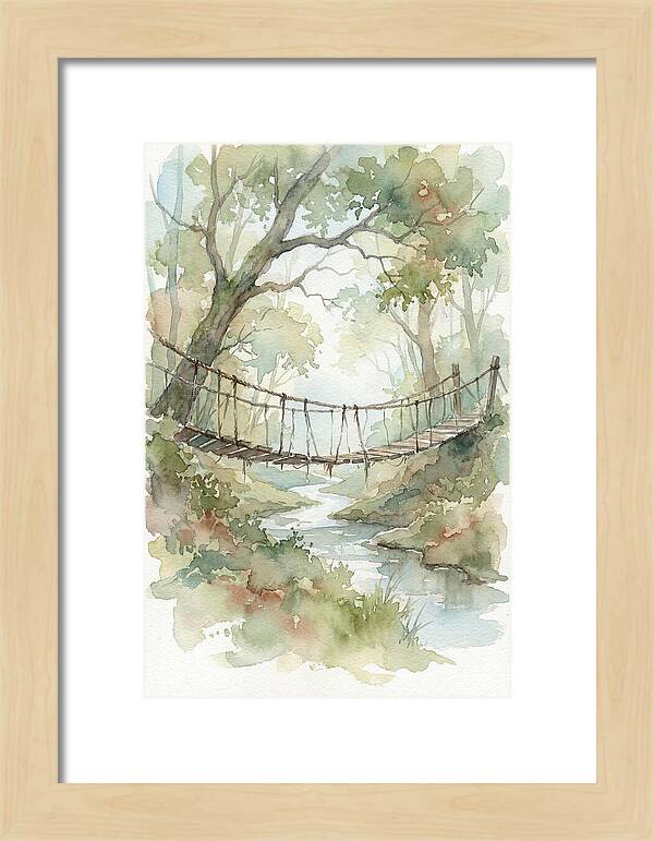 Old Rope Bridge Over Country Creek