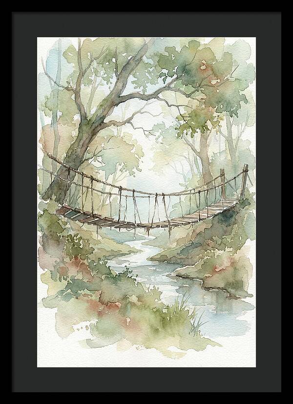 Old Rope Bridge Over Country Creek