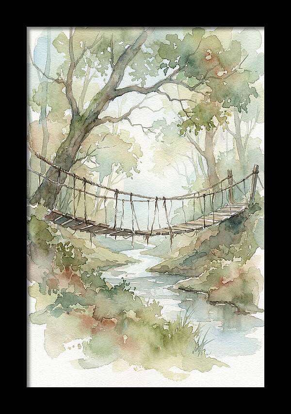Old Rope Bridge Over Country Creek