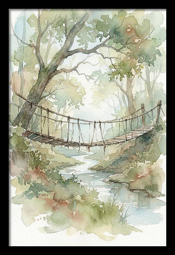 Old Rope Bridge Over Country Creek