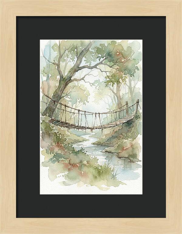 Old Rope Bridge Over Country Creek
