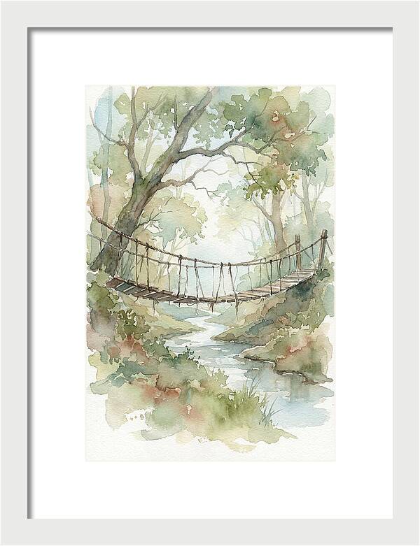 Old Rope Bridge Over Country Creek