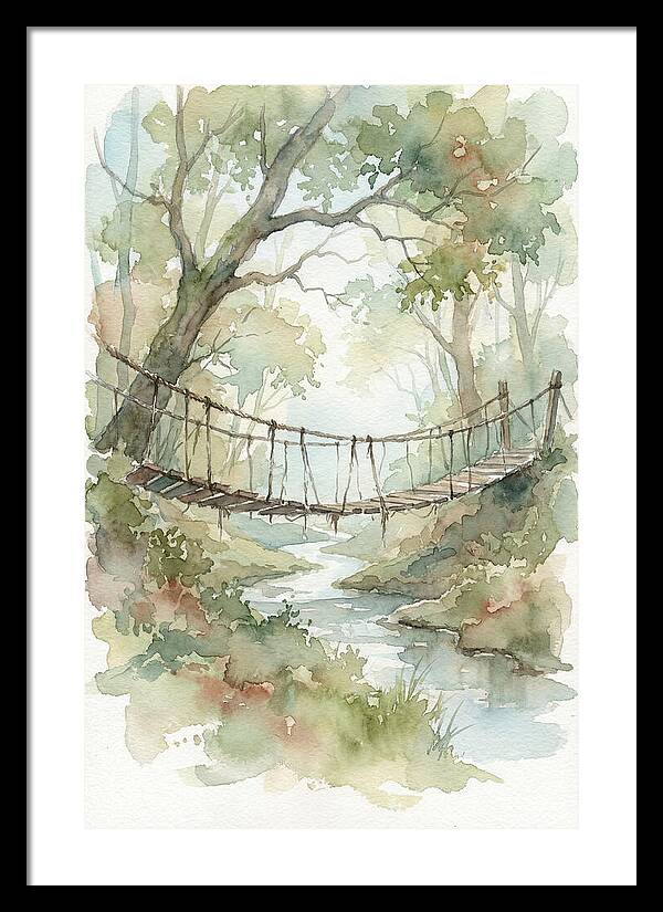 Old Rope Bridge Over Country Creek