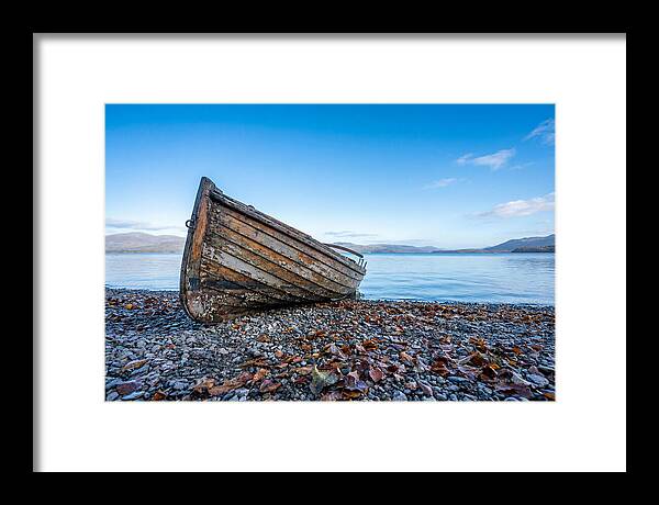 Old Rowing Boat On Lake Shore