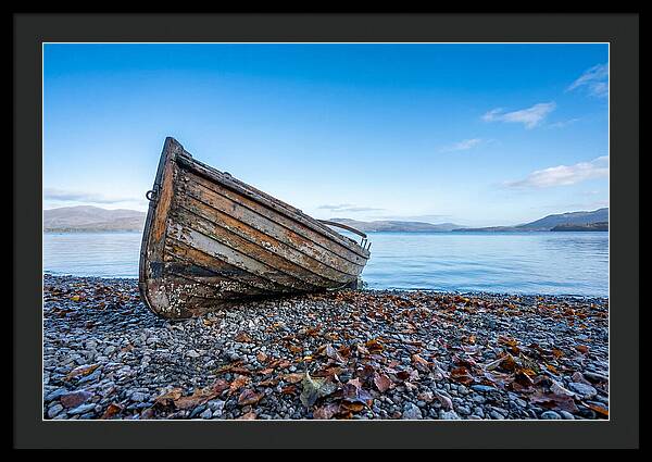 Old Rowing Boat On Lake Shore