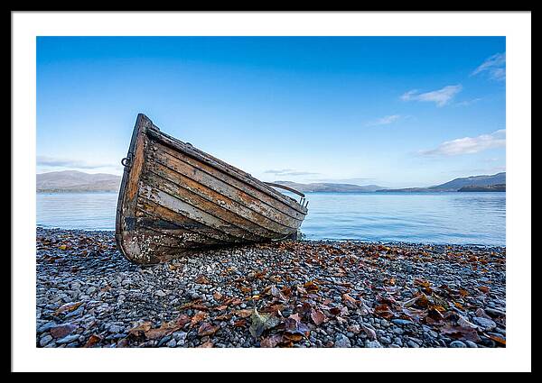 Old Rowing Boat On Lake Shore