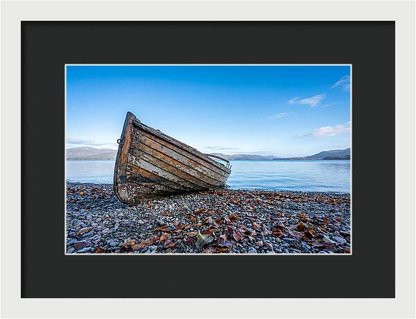 Old Rowing Boat On Lake Shore
