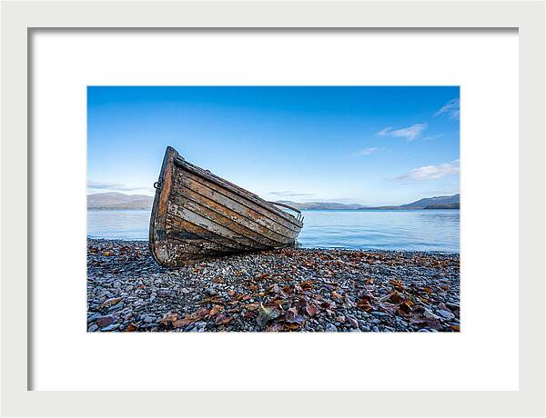 Old Rowing Boat On Lake Shore