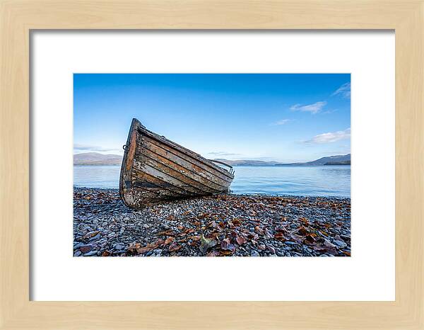 Old Rowing Boat On Lake Shore