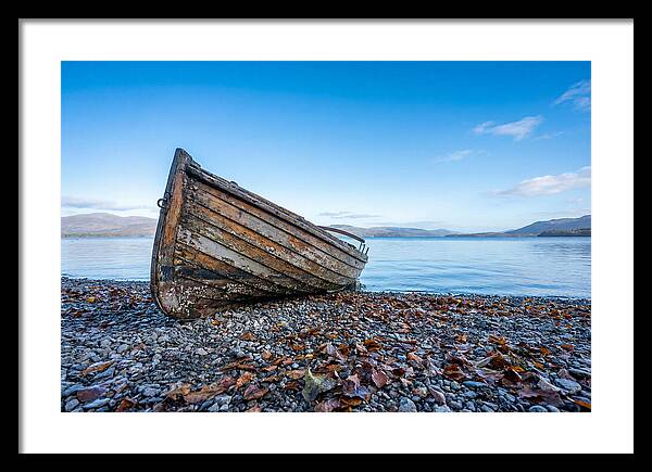 Old Rowing Boat On Lake Shore