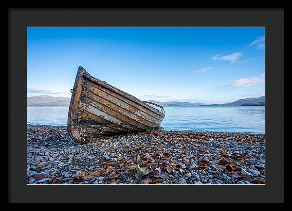 Old Rowing Boat On Lake Shore